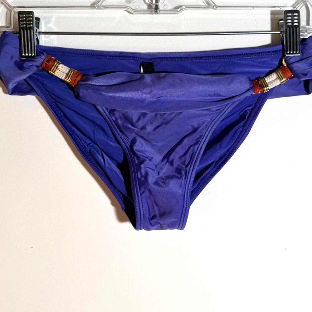 Vix Paula Hermanny Purple Bikini Bottom with Beaded Accents